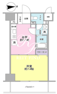 ヴェルデ東日本橋 1102 間取り図