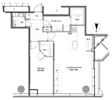 浜松町スクエアスタジオ 1507 間取り図
