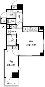 ルクレ日本橋馬喰町 603 間取り図