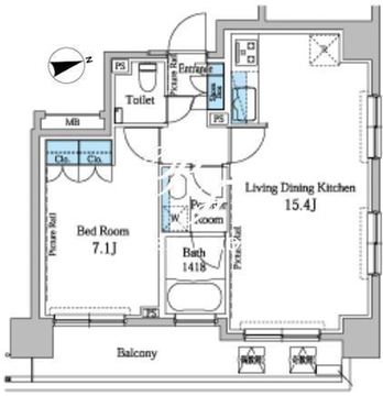 パークアクシス渋谷桜丘 S-1401 間取り図