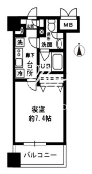 レジディア四谷三丁目 709 間取り図