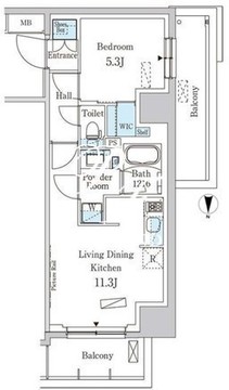 パークアクシス両国スクエア 606 間取り図