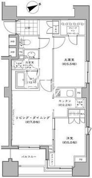 パークハビオ八丁堀 608 間取り図