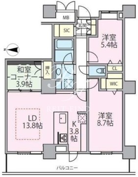 ロイヤルパークスタワー南千住 2902 間取り図