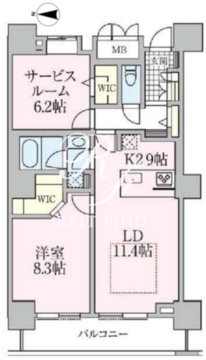 ロイヤルパークスタワー南千住 2903 間取り図