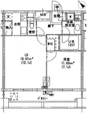 パークハビオ京橋 603 間取り図
