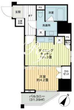 ライオンズ千代田岩本町ミレス 704 間取り図