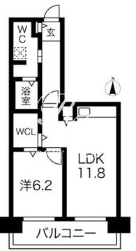 シティコート目黒 1-702 間取り図