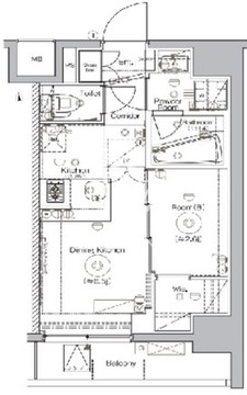シーフォルム上野アジールコート 305 間取り図