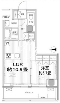 ヒューリック浅草橋江戸通 1205 間取り図