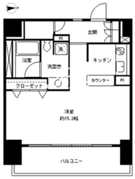 パークキューブ東品川 402 間取り図