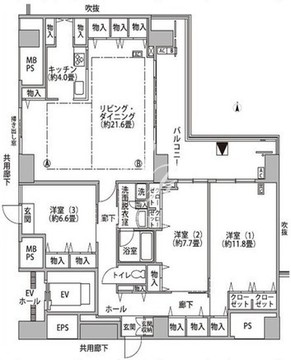 東雲キャナルコートCODAN 17-811 間取り図
