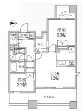 レジディア新御徒町2 1204 間取り図