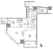 レジディアタワー目黒不動前 2310 間取り図