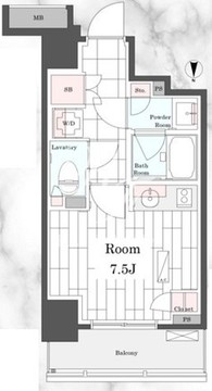 パークリュクス西新宿 206 間取り図