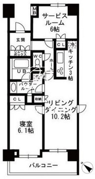 シャンピアグランデ深沢 503 間取り図