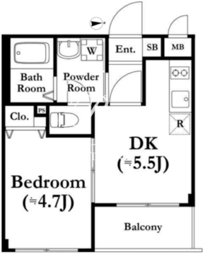 ザ・パームス東大井 403 間取り図