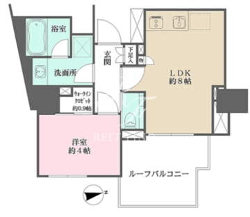 ザ・パークワンズ山吹神楽坂 607 間取り図