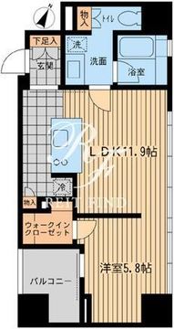 ウィルテラス勝どき 402 間取り図
