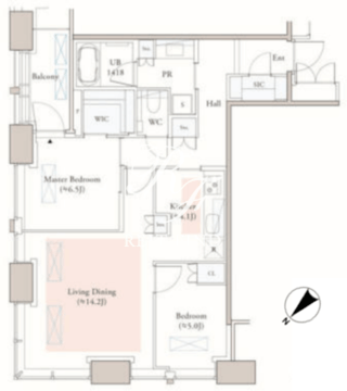 Dマークス西新宿タワー 2804 間取り図