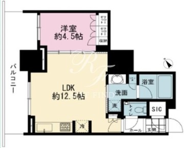 ブランズタワー芝浦 1014 間取り図