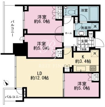 ブランズタワー芝浦 1415 間取り図