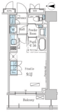 パークアクシス上野・稲荷町 1002 間取り図