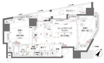ズーム都立大学 801 間取り図