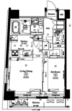 アークマーク八丁堀アジールコート 702 間取り図