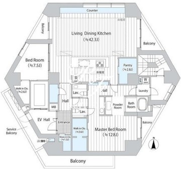 ザ・ドアーズ広尾 400 間取り図
