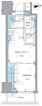 ルフォンプログレ文京湯島 1102 間取り図