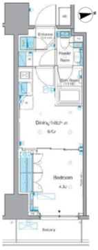 ルフォンプログレ文京湯島 1402 間取り図