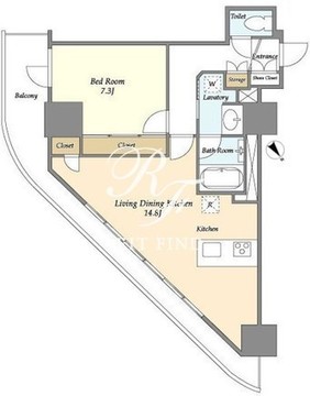フロンティア新宿タワー 1909 間取り図