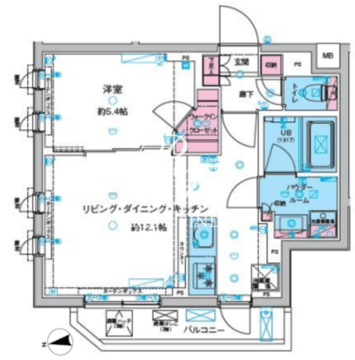 ガリシア旗の台 308 間取り図