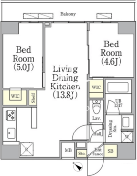 アジールコート三軒茶屋 502 間取り図