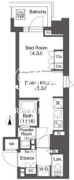 ミリアレジデンス浅草駒形 603 間取り図