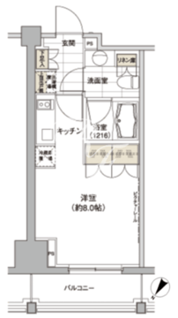 パークハビオ渋谷 304 間取り図
