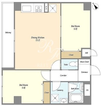 カルム浅草馬道 1001 間取り図