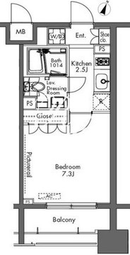 プラウドフラット三軒茶屋 403 間取り図