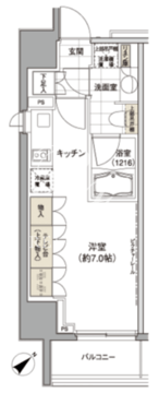 パークハビオ渋谷 1208 間取り図