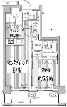 メゾンカルム市谷仲之町 404 間取り図