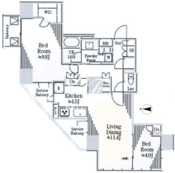 カバナプラス南青山 201 間取り図
