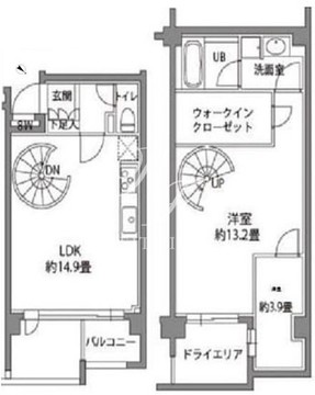 カスタリア八雲 107 間取り図