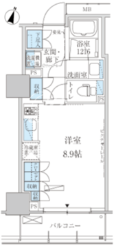 パークアクシス赤坂見附 702 間取り図
