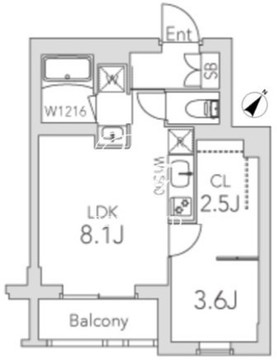 グランデュオ学芸大学2 303 間取り図