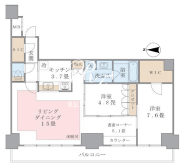 ブリリアイスト東雲キャナルコート 1311 間取り図