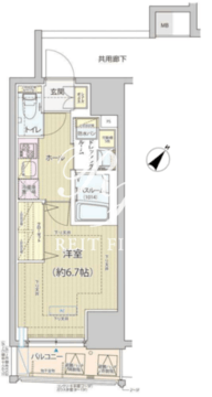 レビスタ白金高輪 1201 間取り図