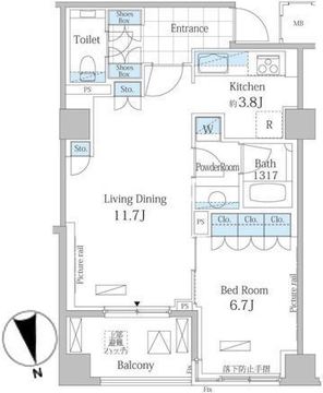 パークアクシス恵比寿 710 間取り図