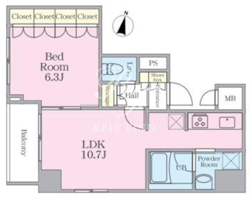WB court 404 間取り図