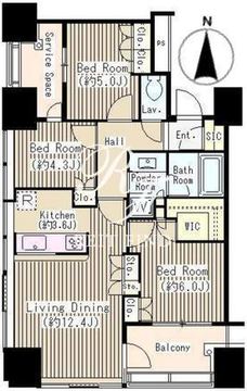 パークタワー錦糸町 2504 間取り図